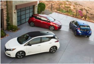 Nissan's award-winning 2018 electric LEAF in Las Vegas, Nevada (Photo courtesy Nissan) Posted for media use 
