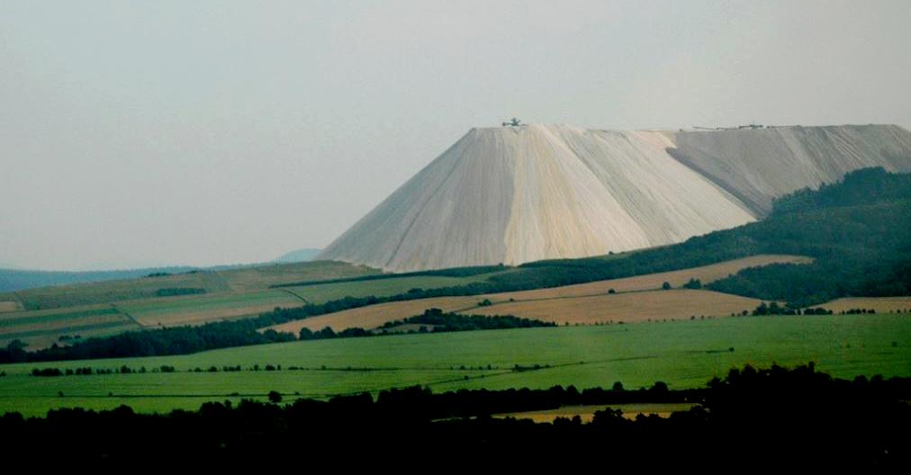 This massive salt pile is visible from the A4 Autobahn near Heringen, Germany is left over from potash mining in the region. (Photo by Gord McKenna) Creative Commons license via Flickr