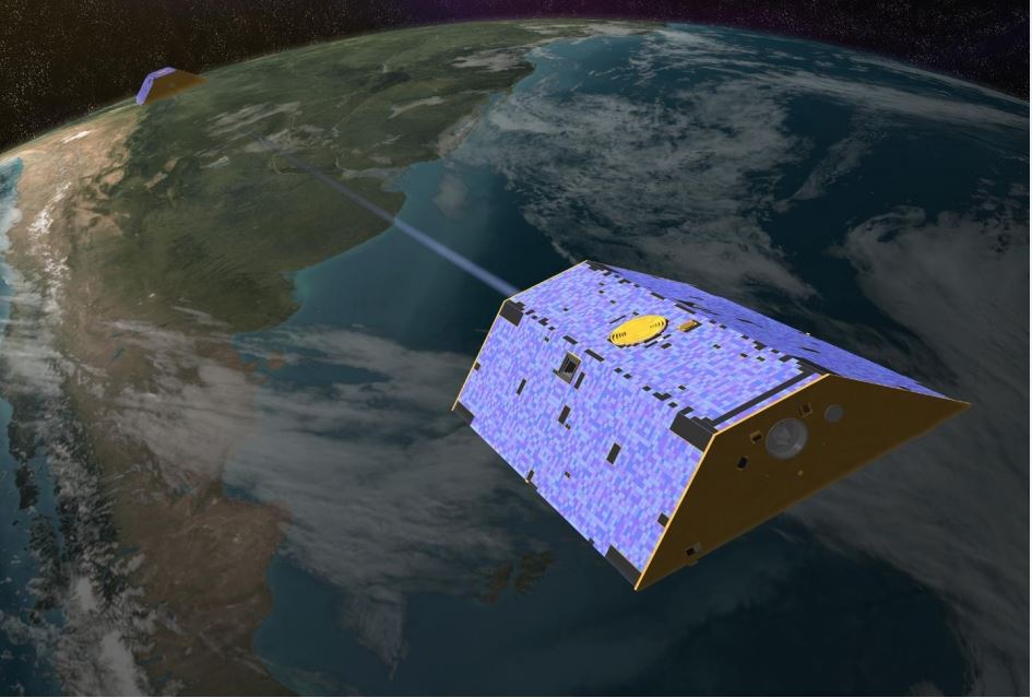 Twin satellites launched in March 2002, made detailed measurements of Earth's gravity field which are leading to discoveries about gravity and Earth's freshwater systems that could have far-reaching benefits to society and the world's population. Artist's concept of Gravity Recovery and Climate Experiment (GRACE) (Image credit: NASA/JPL-Caltech) Public domain
