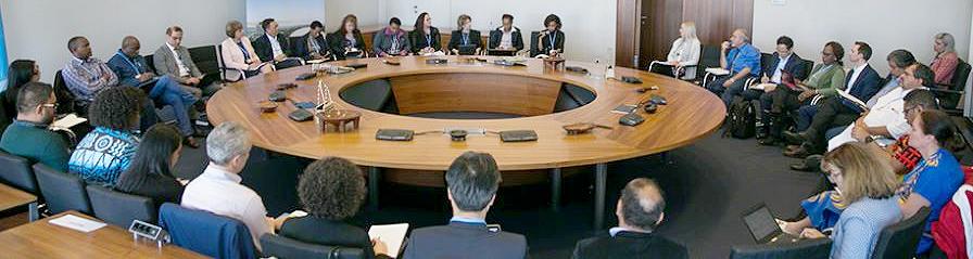 Participants in the Talanoa Dialogue share their stories and insights regarding climate change in one of seven dialogue rooms in Bonn, Germany. May 6, 2018 (Photo courtesy Earth Negotiations Bulletin) Used with permission