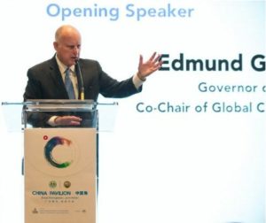 California Governor Jerry Brown welcomes China to the Global Climate Action Summit, September 12, 2018, San Francisco, California (Photo courtesy Office of the Governor) Public Domain