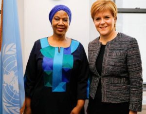 Phumzile Mlambo-Ngcuka of South Africa, Executive Director of UN Women with First Minister of Scotland Nicola Sturgeon, February 6, 2019 (Photo courtesy Scottish Government) Creative Commons license via Flickr