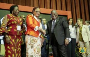 Ghana's President Nana Akufo-Addo with delegates at Africa Climate Week, March 18, 2019 (Photo courtesy Government of Ghana) Public domain