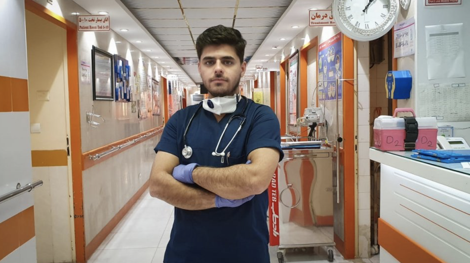 Refugee nurse Moheyman Alkhatavi, originally from Iraq, now works at the Taleghani Hospital in Abadan, Iran. (Photo courtesy UNHCR) Posted for media use