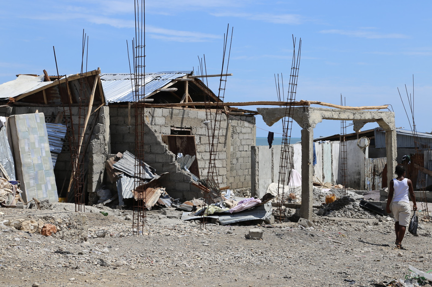 Hurricane Matthew did great damage to the coastal town of Jérémie, Haiti. Some of the worst hit areas were coastal communities like this one. October 14, 2016 (Photo by Nicole Robicheau, International Federation of Red Cross) Creative Commons license via Flickr