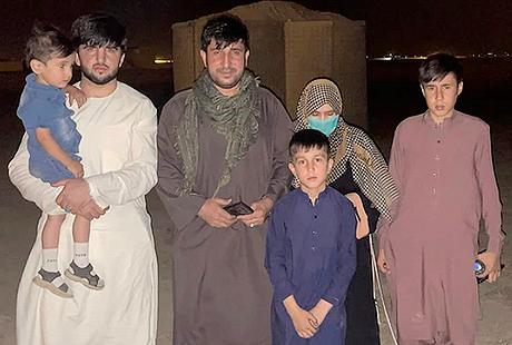  Former Afghan national police officer Mohammad Khalid Wardak and his family wait in an undisclosed location for a flight out of Kabul, Afghanistan. August 18, 2021 (Photo credit unknown, provided to the Voice of America)