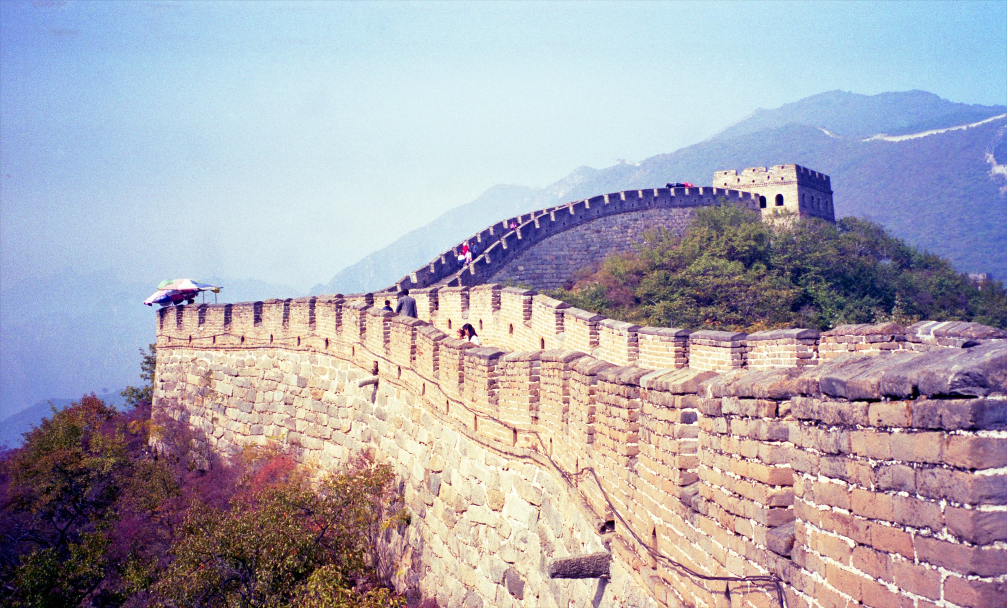 A small portion of the Great Wall of China, begun in the 8th century BC, which now stretches more than 20,000 kilometers (13,171 miles) across China's historical northern border. November 30, 2020 (Photo by "found_in_a_attic") Creative commons license via Flickr